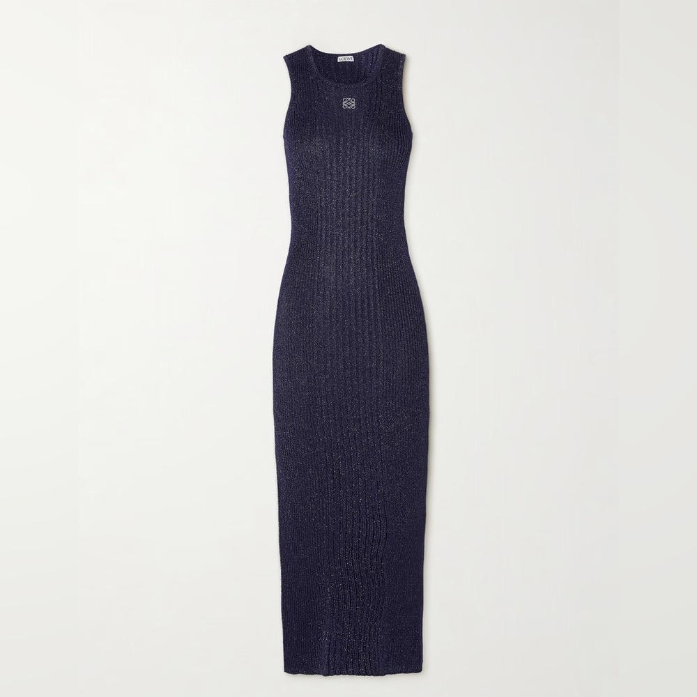 Loewe Navy Sleeveless Midi Dress